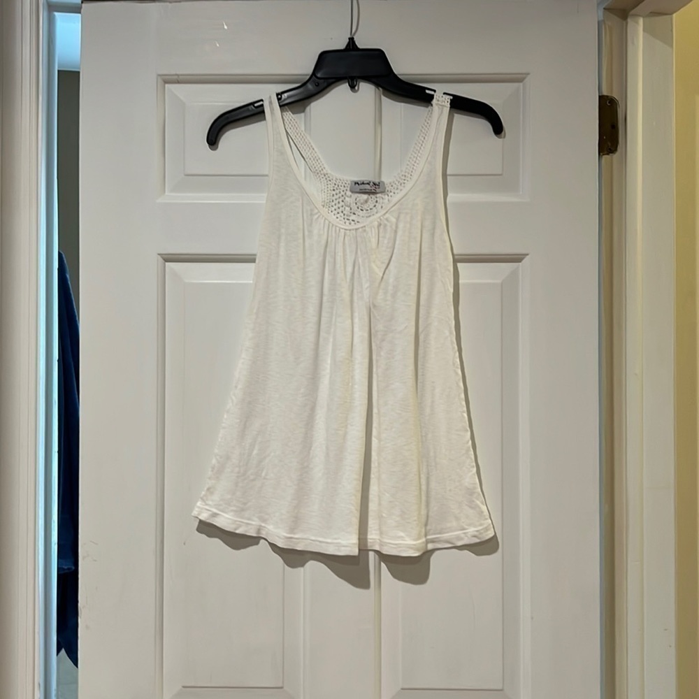 Michael Stars racer back tank with crochet detail